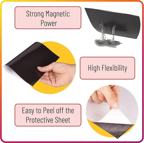 Miniatura 3 de Imanes para tarjetas de visita despegar y pegar de 2 x 3.5 pulgadas, 50 hojas magnéticas fuertes con respaldo adhesivo para hacer imanes flexibles