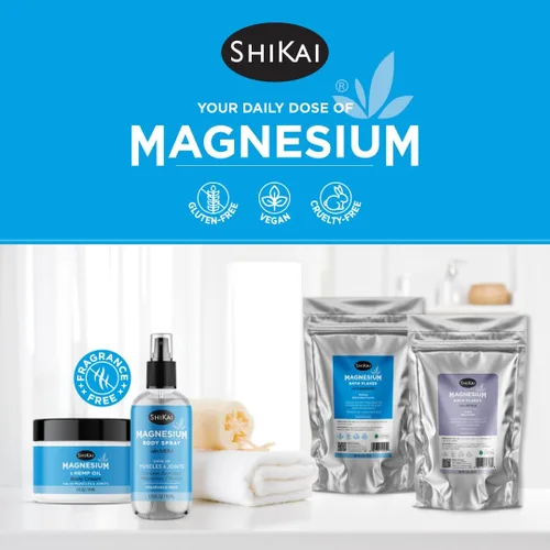 Miniatura 5 de ShiKai Magnesium Body Ease Spray (3.75 fl oz) Spray tópico para aliviar músculos y articulaciones Proporciona beneficios del magnesio Refresca
