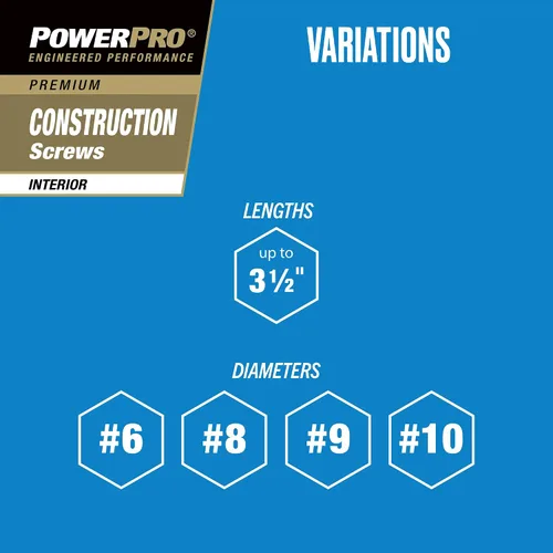 Miniatura 8 de Power Pro 48587 Tornillos de madera, #8 x 3.8 cm, tornillos premium Star Drive para gabinetes interiores, zinc amarillo dorado, paquete de 5 libras