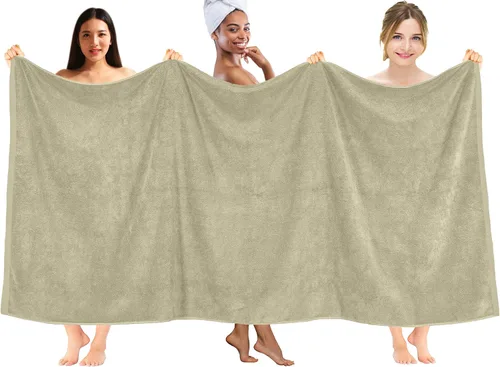Miniatura 26 de DAN RIVER Paquete de 2 sábanas de baño de 35x70 pulgadas, sábanas de baño jumbo acanaladas para adultos, toallas grandes gruesas y absorbentes