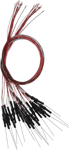 Miniatura 18 de L0603B 20pcs pre-cableado SMD LED 0603 Bule Diodo emisor de luz 12V Micro Litz Cable Cable Longitud 7.8 pulgadas (7.9 in) para DIY Manual