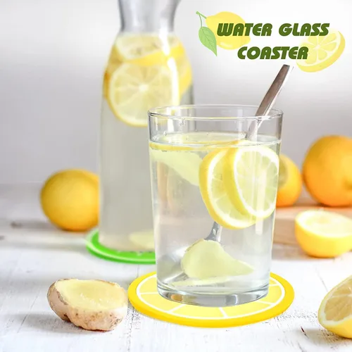 Miniatura 4 de DomeStar Posavasos de frutas, 7 posavasos antideslizantes de 3.5 pulgadas, aislamiento térmico, colorido, único, de silicona, para bebidas, evita