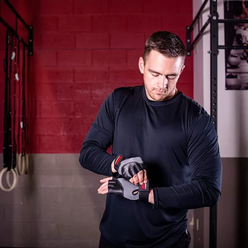 Miniatura 4 de MRX - Guantes de levantamiento de pesas, entrenamiento de gimnasio, fisicoculturismo, fitness, levantamiento de pesas, guantes de cuero genuino