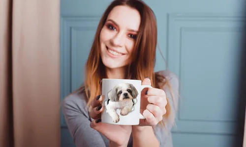 Miniatura 2 de Winston & Bear Taza Curious Shih Tzu – Taza de café de cerámica Shih Tzu – Regalos perfectos para Shih Tzu – Divertida taza de café para perros Shih