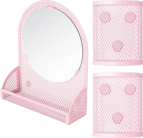 Miniatura 6 de Svartur Espejo magnético negro con 2 soportes para lápices, organizador de casillero para el trabajo, escuela, oficina, gimnasio, nevera