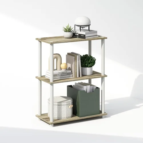 Miniatura 19 de Furinno Turn-N-Tube Estantes de almacenamiento, estante esquinero de 4 niveles, estante de exhibición de montaje sin herramientas, estantería