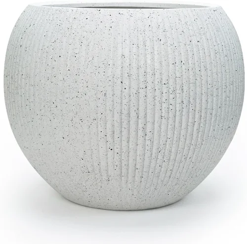 Miniatura 25 de DTY Fiberstone - Maceta tipo globo para interiores y exteriores, maceta esférica ligera para olivo, Monstera y palma, piedra de fibra de vidrio