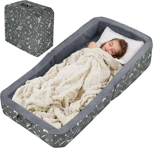 JOYWOO Cama de suelo para niños pequeños, cama de viaje para niños de 3 a 6 años, camas plegables portátiles para niños pequeños, para el hogar,