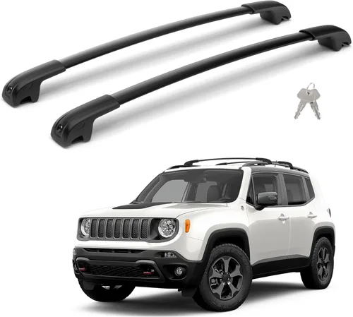 Barras transversales de techo de 220 libras para Renegade 2015-2024 con cerradura antirrobo, barra transversal de aluminio resistente apta para