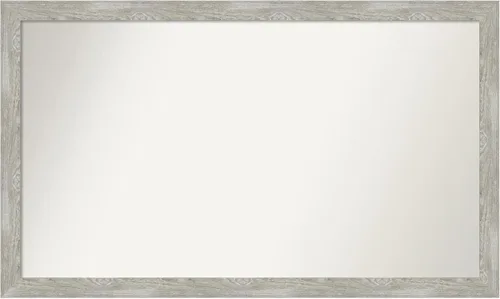 Miniatura 390 de Amanti Art Espejo de baño gris para sobre el fregadero, 31 x 48 pulgadas, espejo de tocador rectangular estrecho de color gris, marco de madera