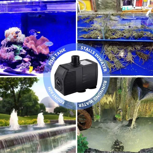 Miniatura 4 de BARST Bomba sumergible de 160 GPH con filtro, bomba de agua ultra silenciosa de 12 W, 600 L/H con cable de alimentación de 6 pies y 3 boquillas