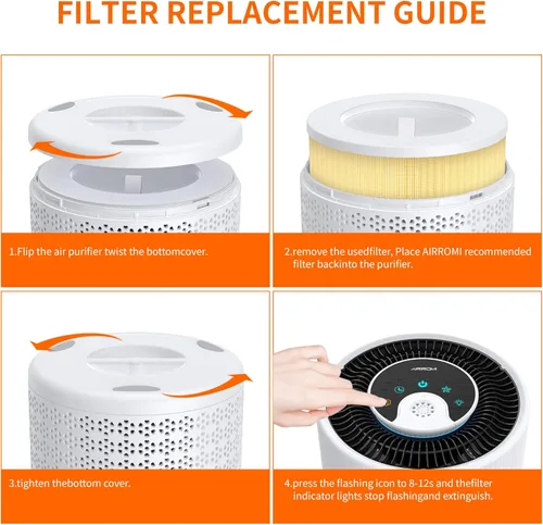 Miniatura 8 de AIRROMI Reemplazo del purificador de aire HEPA A2001: filtro original 3 en 1, elimina el 99.97% de las partículas de 0.3 micrones, filtro de carbón