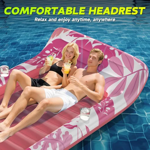 Miniatura 4 de CACSPS Flotadores inflables de piscina para adultos, sillas flotantes con portavasos, flotadores de piscina resistentes para diversión acuática