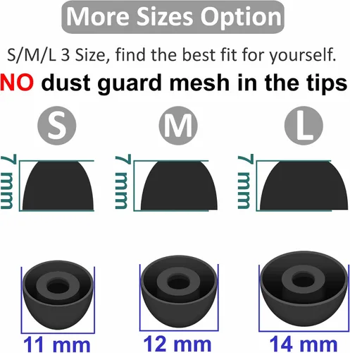 Miniatura 3 de 6 pares de auriculares Galaxy Buds 2 Pro para los oídos, S/M/L de repuesto de goma de silicona suave de gel flexible, tapones para los oídos