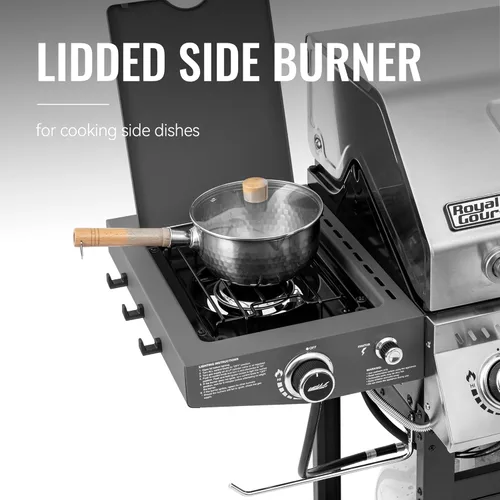 Miniatura 7 de Royal Gourmet GA5406TS - Parrilla de gas propano de 5 quemadores con quemador lateral y quemador de sellado, parrilla de barbacoa de gas