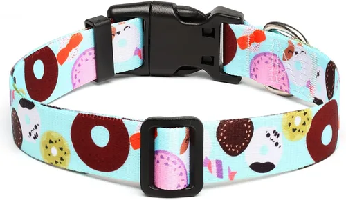Miniatura 52 de Mercano Collar ajustable para perro, patrones de diseño especial, nailon suave, cómodo y resistente, collar para mascotas para perros pequeños