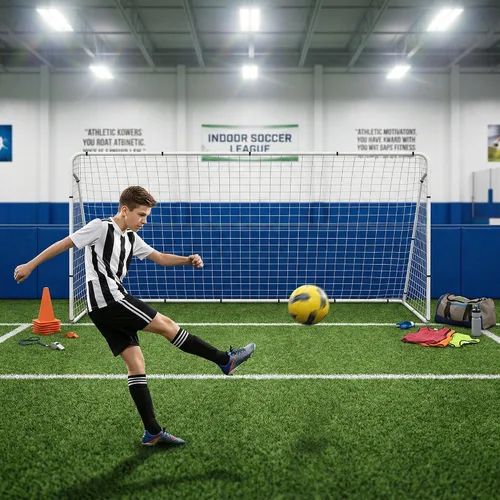 Miniatura 8 de JungleA Juego de porterías de fútbol portátiles para patio trasero para niños y adultos, juego de portería de fútbol grande de 12 x 6 pies