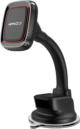 APPS2Car Soporte magnético para teléfono de coche, soporte para salpicadero y parabrisas con brazo flexible y imanes fuertes incorporados, soporte