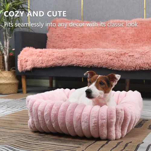 Miniatura 4 de Cute Small Dog Beds for Small Dogs Girl and Cats Washable,Rectangle Cat Bed with Sides Orthopedic Soft Cozy Calming Sleeping Puppy Beds Pink Pet