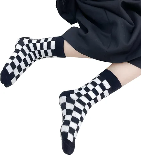 Miniatura 7 de Calcetines tobilleros de algodón a cuadros para niñas y niños pequeños unisex
