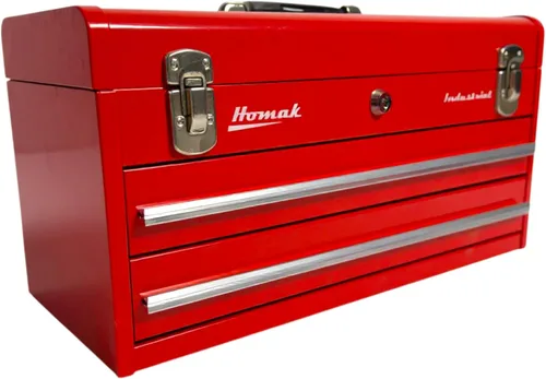 Miniatura 6 de Homak Industrial - Caja de herramientas de fricción de 20 pulgadas con 2 cajones, revestimiento en polvo marrón Winkle, BW00202200