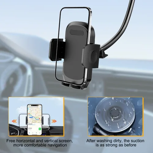Miniatura 4 de Soporte para parabrisas de automóvil, rotación de 360°, con ventosa fuerte, soporte para teléfono móvil con cuello de cisne, soporte para teléfono