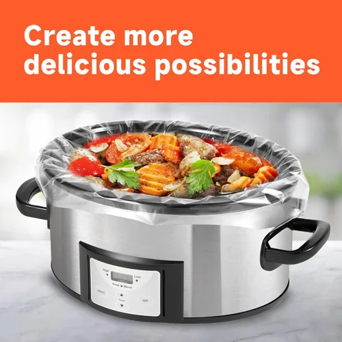 Miniatura 3 de Forros para Olla de Cocción Lenta de 6-10 Cuartos, Bolsas de Cocina de Tamaño Extra Grande 14" x 22", Forros Desechables Ovalados Grandes para Olla