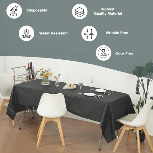 Miniatura 20 de Rollo de plástico para cubierta de mesa color verde manzana, 40 pulgadas x 100 pies, rollo de plástico resistente para cubierta de mesa de banquetes