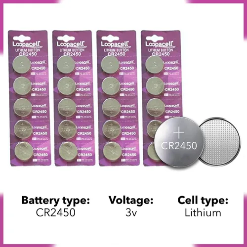 Miniatura 3 de LOOPACELL CR2450 - Batería de litio de 3 V (paquete de 20) - Baterías de celda de moneda de alta capacidad