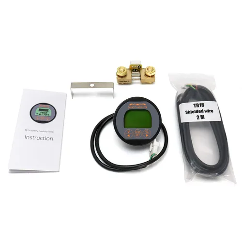Miniatura 3 de QWORK Monitor de batería Voltímetro Amperímetro, rango de corriente de voltaje 8V-80V, medidor de corriente de voltaje 0-100A con cable