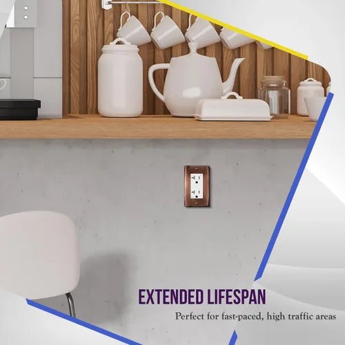 Miniatura 6 de ENERLITES Placa decorativa de pared metálica para interruptor o tomacorriente, cubierta de tomacorriente de acero inoxidable, resistente a