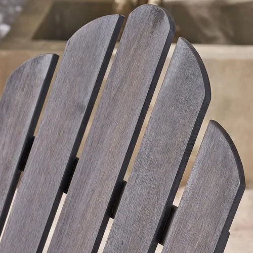 Miniatura 7 de Christopher Knight Home Cara Adirondack - Silla mecedora de madera de acacia para exteriores, acabado gris oscuro