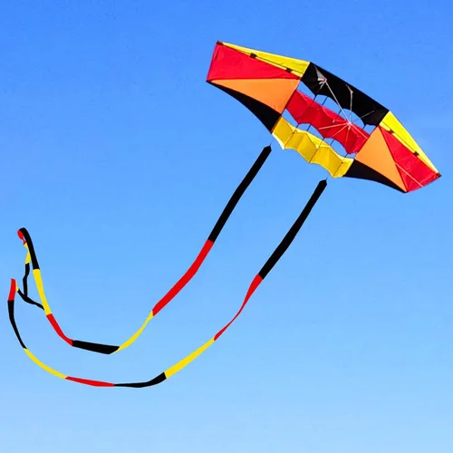 Miniatura 10 de Cometas de playa para adultos grandes con cola larga, 98 pulgadas Super Easy Flyer 3D Rainbow Box Kites, viene con dos colas de varios colores de 49