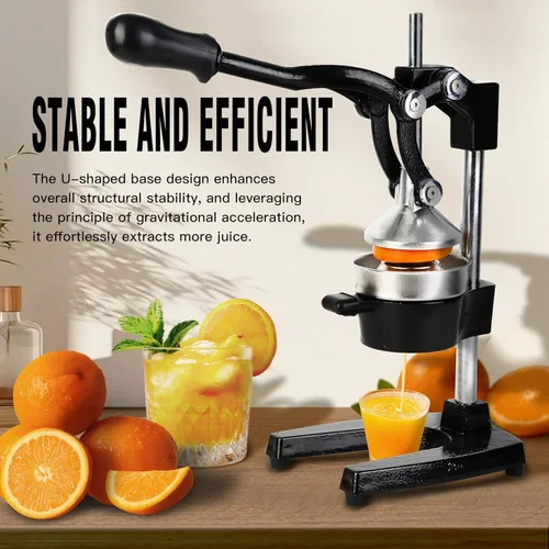 Miniatura 4 de Exprimidor de hierro fundido – Exprimidor manual de cítricos resistente, prensa profesional de naranja, exprimidor de limón de acero inoxidable