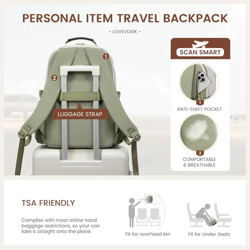 Miniatura 61 de LOVEVOOK Mochila para laptop para mujer, 15,6 pulg. Beige - Negro - Castaño