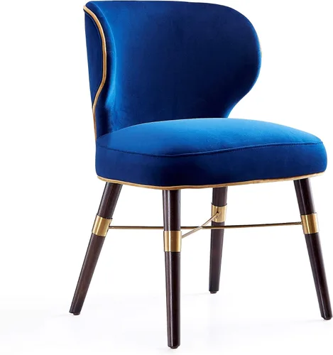 Miniatura 5 de Manhattan Comfort Silla de comedor Strine Velvet en color azul