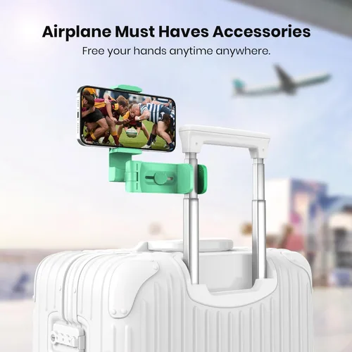 Miniatura 2 de Klearlook - Soporte ajustable 4 en 1 para teléfono, visualización manos libres de rotación de 360°, artículos esenciales de viaje plegables, Verde
