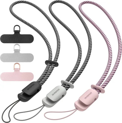 Miniatura 11 de SURPHY Paquete de 3 correas de muñeca para teléfono con lengüeta de sujeción para teléfono celular, correa para teléfono celular, correa para A