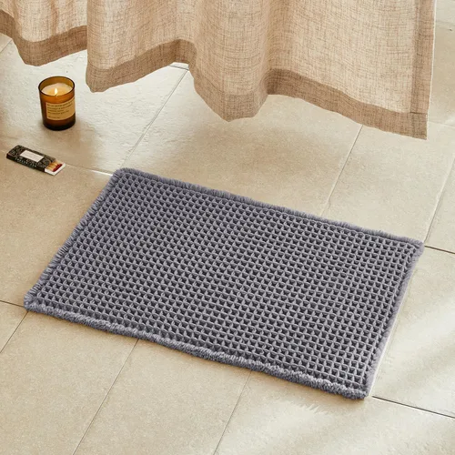 Miniatura 20 de TYUU Tapete de baño estilo gofre, tapete de baño bohemio, antideslizante, lavable, súper absorbente, de secado rápido, bonito tapete de baño