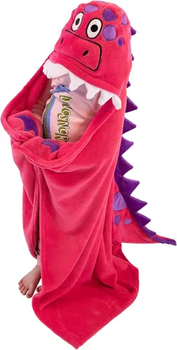 Miniatura 15 de Manta con capucha portátil Lazy One para niños, manta con capucha de animales (lobo)