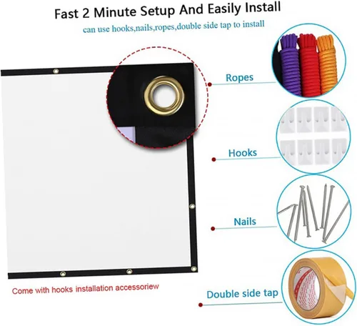 Miniatura 8 de BESPORTBLE Portable Foldable Projector Screen HD Projection Movie Screen for Open-Air Theater Home Theater Classroom Office Conference Presentations