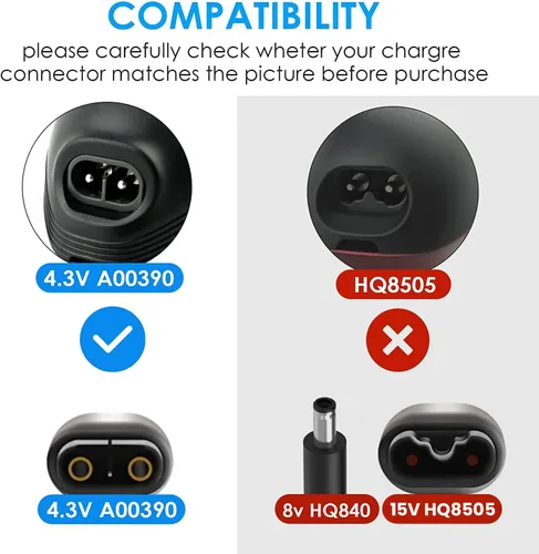 Miniatura 3 de Cargador de alimentación de 4.3V apto para Philips Norelco OneBlade A003900 QP2520 QP2520/90, QP2520/72, QP2520/70 QP2521 QP2522 QP2515 MG5700