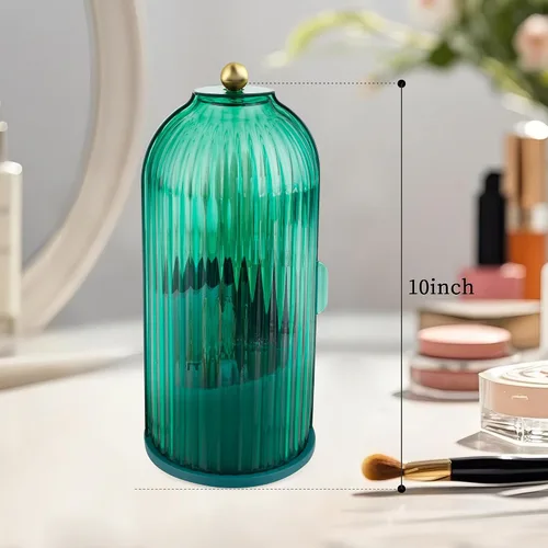 Miniatura 2 de Organizador Soporte de Brochas de Maquillaje, Soporte de Brochas de Maquillaje Giratorio 360°, Material Resistente al Polvo e Impermeable y con 3