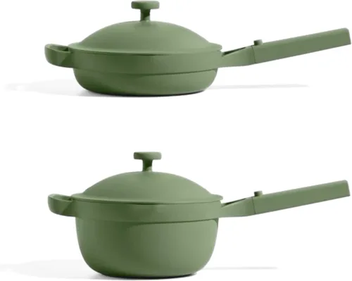 Our Place Mini Cookware Duo | Juego de utensilios de cocina de cerámica de 6 piezas con mini sartén Always y mini olla perfecta | Inducción y horno