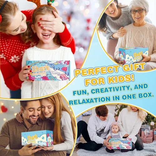 Miniatura 7 de Bombas de baño de tiburón para niños con juego de juguetes de pesca sorpresa, 8 divertidas bolas de baño explosivas y 9 juguetes de pesca, burbujas