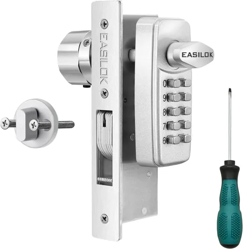 Miniatura 13 de 100% Cerradura de teclado sin llave para tienda, Adams Rite comercial DIY de remplazo de embutir, cerradura de entrada de aluminio sin perforación