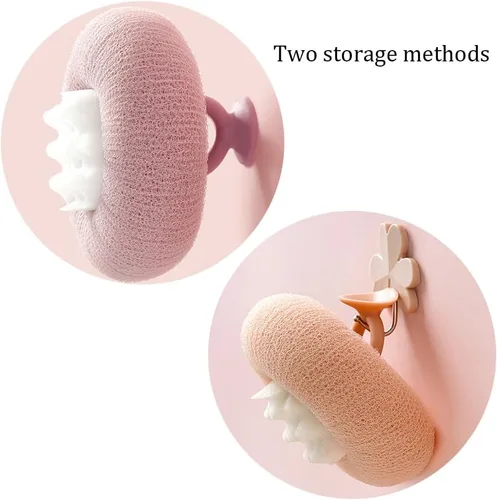 Miniatura 5 de 2 bolas de baño exfoliantes corporales de girasol, cepillo de limpieza de esponja ultra suave para hombres y mujeres, esponja de baño con anillo