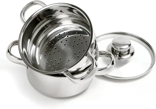 Miniatura 2 de Norpro Mini olla de vapor de acero inoxidable de 1 cuarto de galón, juego de 3 piezas