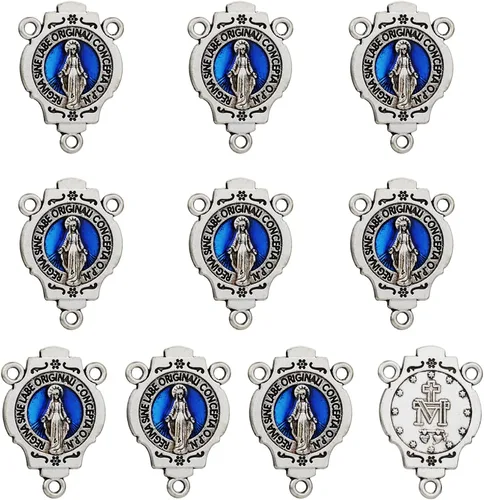 Pieza Central de Rosario de 3 Agujeros San Benito/Medalla Milagrosa/Nuestra Señora de Guadalupe/Virgen María/Cristo Jesús Conector para Fabricación