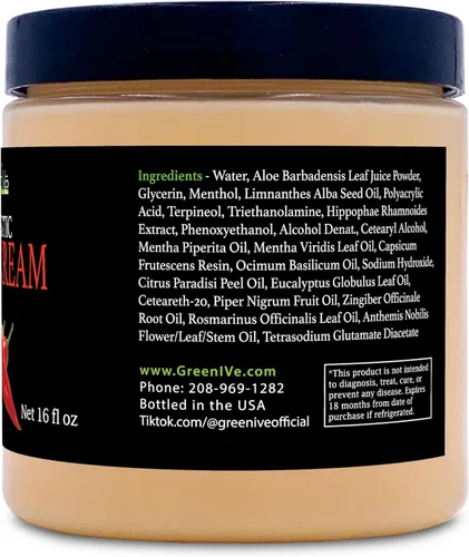 Miniatura 3 de GreenIVe Loción de masaje de crema caliente para articulaciones músculos y envoltura de estiramiento de la piel, tarro a granel de sensación de frío